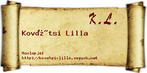 Kovátsi Lilla névjegykártya